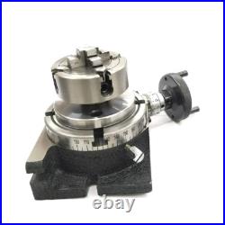 HV4 Rotary Table With 70mm 4 Jaw Independent Chuck Lathe Back plate Tee Nut USA