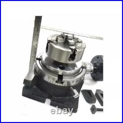 HV4 Rotary Table With 70mm 4 Jaw Independent Chuck Lathe Back plate Tee Nut USA