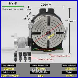 HV8 vertical horizontal dual purpose milling machine rotary table Indexing plate