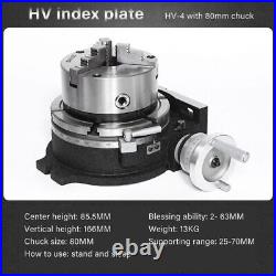 HV-4 Chuck Vertical With80mm Horizontal Indexing Plate Rotary Table Indexing Head
