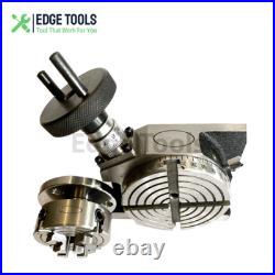 HV 4 Rotary Table With 70 mm 4 Jaw Independ Chuck Lathe + Back plate EDGETOOLS