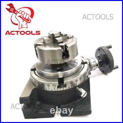 HV 4 Rotary Table With 70mm 4 Jaw Chuck Lathe + Backplate T-nuts+ Tailstock