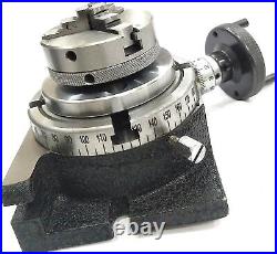 HV Rotary Table 4/ 100 mm With 65 mm 3 Jaw Chuck & Backplate, T-Nuts