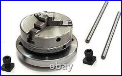 HV Rotary Table 4/ 100 mm With 65 mm 3 Jaw Chuck & Backplate, T-Nuts