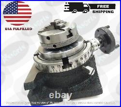 HV Rotary Table 4/ 100 mm With 65 mm 3 Jaw Chuck & Backplate (USA FULFILLED)