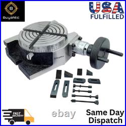 Horizontal Vertical 4 100mm Rotary Table 4 Slot + 24 Clamp Kit