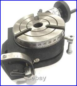 Horizontal Vertical 4 Inch II 100 mm MT2 Center Bore Tilting Rotary Milling