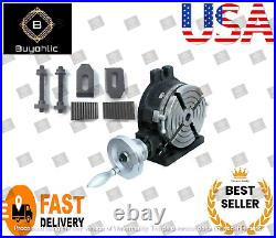 Horizontal Vertical HV6 Rotary Table 4 slot & M8 Clamp Kits-Milling Machine Tool Horizontal Vertical HV6 Rotary Table 4 slot & M8 Clamp Kits-Milling Machine Tool