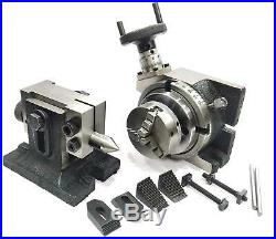 Horizontal Vertical Indexing 4100rotary Table+m6 Clamp+tailstock+65mm 3jaw Self