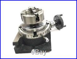 Horizontal Vertical Milling Indexing 4100 Rotary Table+70 MM 4 Jaw Dog Chuck