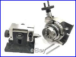 Horizontal Vertical Milling Indexing 4100 Rotary Table+tailstock+65mm 3jaw Self