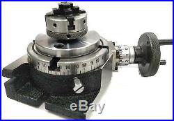 Horizontal Vertical Milling Indexing 4/100 Rotary Table+50 MM 4 Jaw Independent