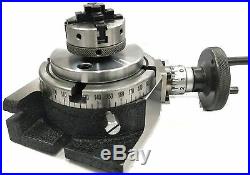 Horizontal Vertical Milling Indexing 4/100 Rotary Table & Small Chuck 50mm 4jaw