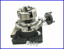 Horizontal Vertical Milling Indexing 4/100 Rotary Table & Small Chuck 70mm 4jaw
