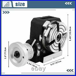 Horizontal Vertical Rotary Table 4/ 100mm 4 Slots for Milling Machine