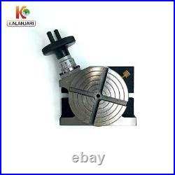 Horizontal Vertical Rotary Table 4 Inches (100 mm) 4 Slots for Milling Machine