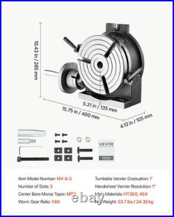 Horizontal Vertical Rotary Table 8 in Precision Milling Rotary Table