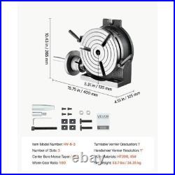 Horizontal Vertical Rotary Table 8 in Precision Milling Rotary Table, with T-Slo
