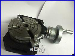 Hv4 (110 Mm) Horizontal Vertical Rotary Table + 80 MM 3 Jaws Chuck+back Plate