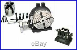 Hv6/150mm Rotary Table With 150mm Independent Chuck+diving Plate Set & Tailstock