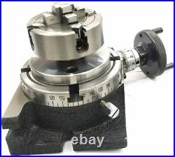 Hv 4 Rotary Table+small Chuck+bp+t-nuts With 70mm 4 Jaw Independent Chuck Lathe