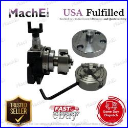 MachEl 3 (80mm) Rotary Table with 4 Slots, 70mm 4-Jaw Chuck & Back Plate