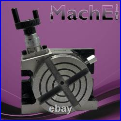 MachEl 3 (80mm) Rotary Table with 4 Slots, 70mm 4-Jaw Chuck & Back Plate