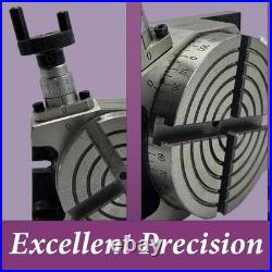 MachEl 3 (80mm) Rotary Table with 4 Slots, 70mm 4-Jaw Chuck & Back Plate