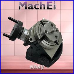 MachEl Precision 4/100mm Tilting Milling Rotary Table with 65mm 3-Jaw Self-Cent MachEl Precision 4/100mm Tilting Milling Rotary Table with 65mm 3-Jaw Self-Cent