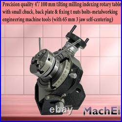 MachEl Precision 4/100mm Tilting Milling Rotary Table with 65mm 3-Jaw Self-Cent MachEl Precision 4/100mm Tilting Milling Rotary Table with 65mm 3-Jaw Self-Cent
