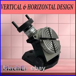 MachEl Precision 4/100mm Tilting Milling Rotary Table with 65mm 3-Jaw Self-Cent MachEl Precision 4/100mm Tilting Milling Rotary Table with 65mm 3-Jaw Self-Cent