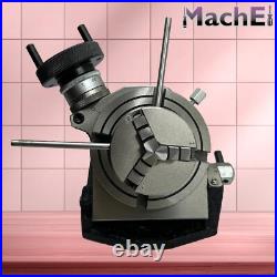 MachEl Precision 4/100mm Tilting Milling Rotary Table with 65mm 3-Jaw Self-Cent MachEl Precision 4/100mm Tilting Milling Rotary Table with 65mm 3-Jaw Self-Cent