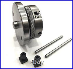 thumbnail image 2 of 4-Inch Rotary Table With 3-Jaw Chuck - Precision Milling Indexing Table For Horizontal & Vertical Use 2 of 5