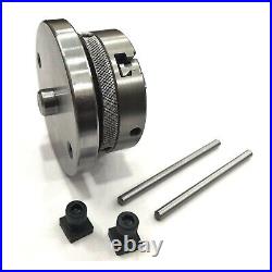 New 4 Inches (100mm) Rotary Table +70 mm 4 Jaw Independent Chuck+ Backplate