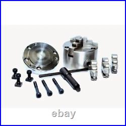 New 4 Rotary Table with 80mm Self Centring Chuck and Backplate Clamping Kit Set