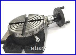 New 4 Rotary Table with 80mm Self Centring Chuck and Backplate Clamping Kit Set
