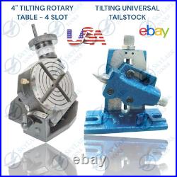 New ADJ 4 inch 100mm Tilting Tailstock & Rotary Table Tilting Dividing Head USA New ADJ 4 inch 100mm Tilting Tailstock & Rotary Table Tilting Dividing Head USA