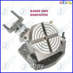 New ADJ 4 inch 100mm Tilting Tailstock & Rotary Table Tilting Dividing Head USA
