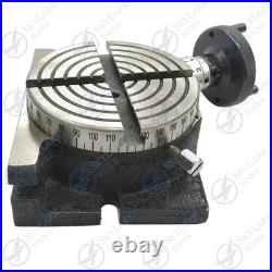 New Horizontal And Vertical Rotary Table With 70mm 4 Jaw Chuck Backplate USA