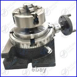 New Horizontal And Vertical Rotary Table With 70mm 4 Jaw Chuck Backplate USA New Horizontal And Vertical Rotary Table With 70mm 4 Jaw Chuck Backplate USA
