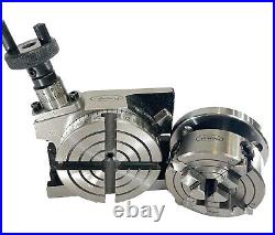 New Rotary Table 3Inch 80mm Horizontal And Vertical + Chuck All Sizes Combo