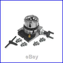 New Rotary Table 3 / 75 mm, 4 jaw Independent Chuck with Back Plate