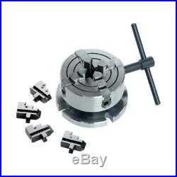 New Rotary Table 3 / 75 mm, 4 jaw Independent Chuck with Back Plate
