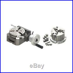 New Rotary Table 4.5/16/ 110mm Horizontal and Vertical + 80mm 3 Jaw Chuck