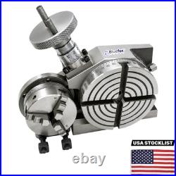 New Rotary Table Horizontal And Vertical With 65 mm 3 Jaw Chuck Backplate USA
