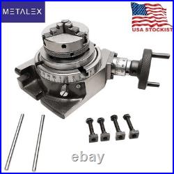New Rotary Table Horizontal Vertical With 65mm 3 Jaw Lathe Chuck Backplate USA
