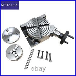 New Rotary Table Horizontal Vertical With 65mm 3 Jaw Lathe Chuck Backplate USA