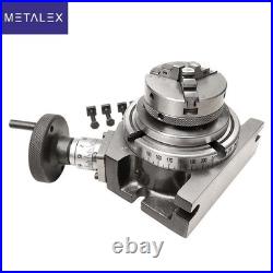 New Rotary Table Horizontal Vertical With 65mm 3 Jaw Lathe Chuck Backplate USA