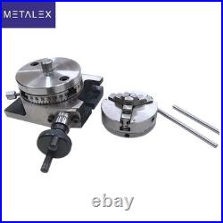 New Rotary Table Horizontal Vertical With 65mm 3 Jaw Lathe Chuck Backplate USA