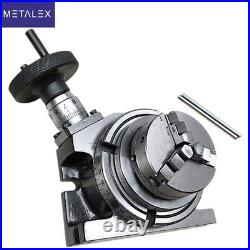 New Rotary Table Horizontal Vertical With 65mm 3 Jaw Lathe Chuck Backplate USA